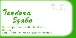 teodora szabo business card
